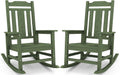 SERWALL Oversized Rocking Chair Set of 2 Outdoor, HDPE Outdoor Rocking Chair Set of 2, Avocado