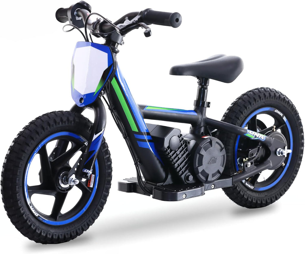 OLALA Electric Dirt Bike for Kids Aged 3-6, 170W Racing Grade Electric Motorcycle, New Aluminum Frame with 2 Power Modes, 24V Detachable Battery, 12IN Knobby Tires