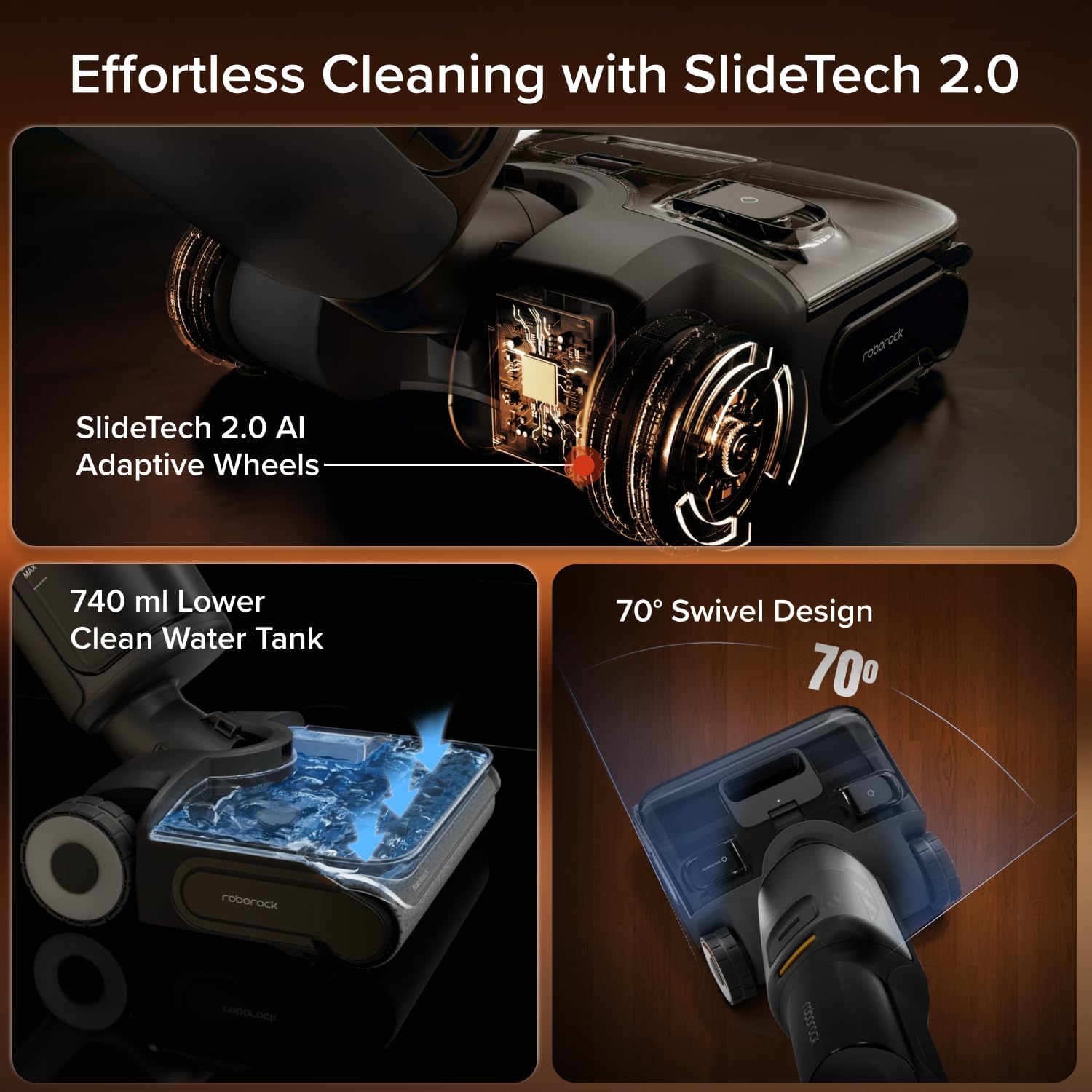 roborock F25 ACE Combo Wet Dry Vacuum Cleaner, 5-in-1 Cordless Stick Vacuum Mop, Smart Hard Floor Washer with 180° Lie-Flat, AI Assitant Wheels, Self Cleaning, 65 min Runtime, Whole House Cleaning