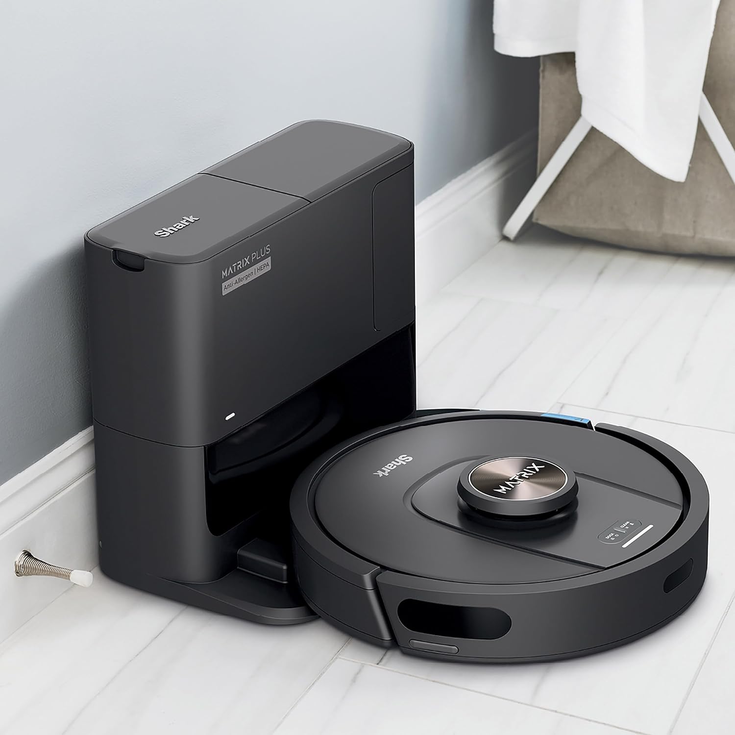 Shark UR2360S Ultra Robot Vacuum, with Matrix Clean, Precision Mapping, 30-Day Capacity HEPA Bagless Self Empty Base, Self-Cleaning Brushroll Perfect for Pet Hair, WiFi, Black (Renewed)