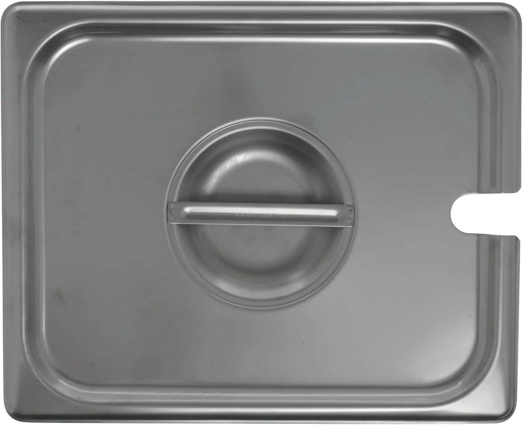 Kratos Commercial Electric Countertop Food Warmer with Two Half Size Hotel Pans and Slotted Lids, 120V, 1200 Watts, Stainless Steel Portable Food Warmer with Pans