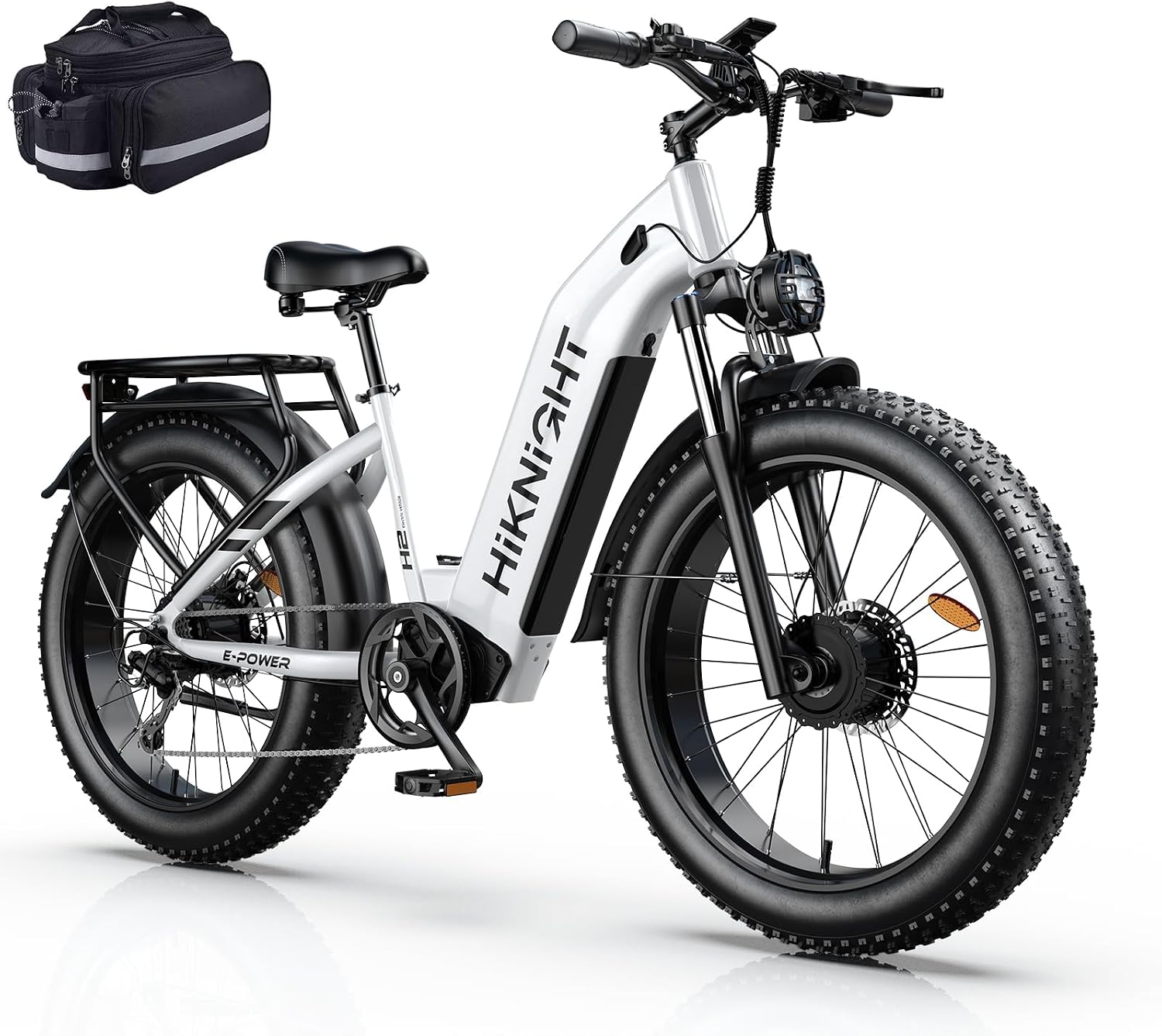 Dual Motor Electric Bike for Adults, 3000W Peak 52V 20AH Battery E Bike 26' x 4.0' Fat Tire Electric Mountain Bike Step-Thru Electric Bicycle for Women/Men, Up to 38MPH, Dual Hydraulic Brake