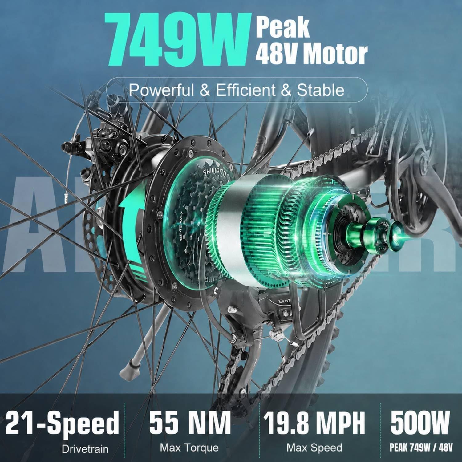 ANCHEER 26' Electric Bike for Adults, Peak 749W Ebike, 19.8MPH Electric Bicycle with 48V 374Wh / 48V 499Wh Battery(3H Fast Charge), LCD Display, Front Suspension, UL2849 Compliant