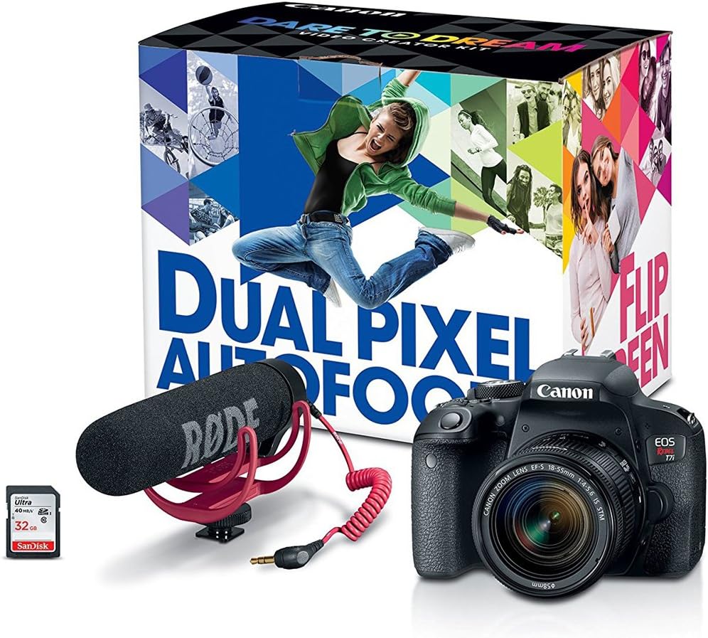 Canon Cameras US 24.2MP Digital SLR Camera Bundle with 3' LCD, Black (1894C021)