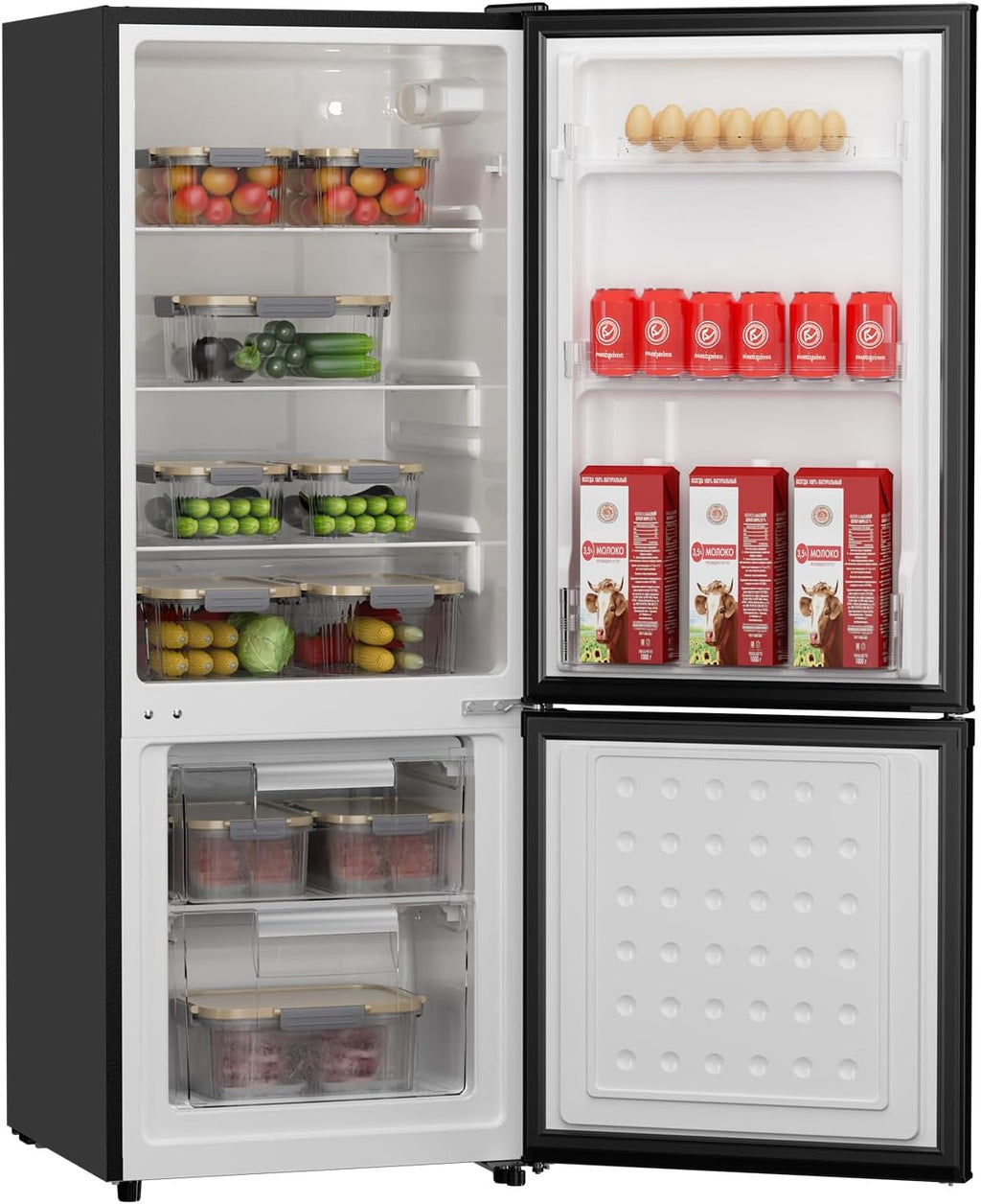 Upstreman 7.1 Cu.Ft Refrigerator with Bottom Freezer, Apartment Fridge with Freezer, Energy-efficient, Large Capacity, Adjustable Thermostat, Refrigerator for Apartment, Kitchen, Dorm(BM71)