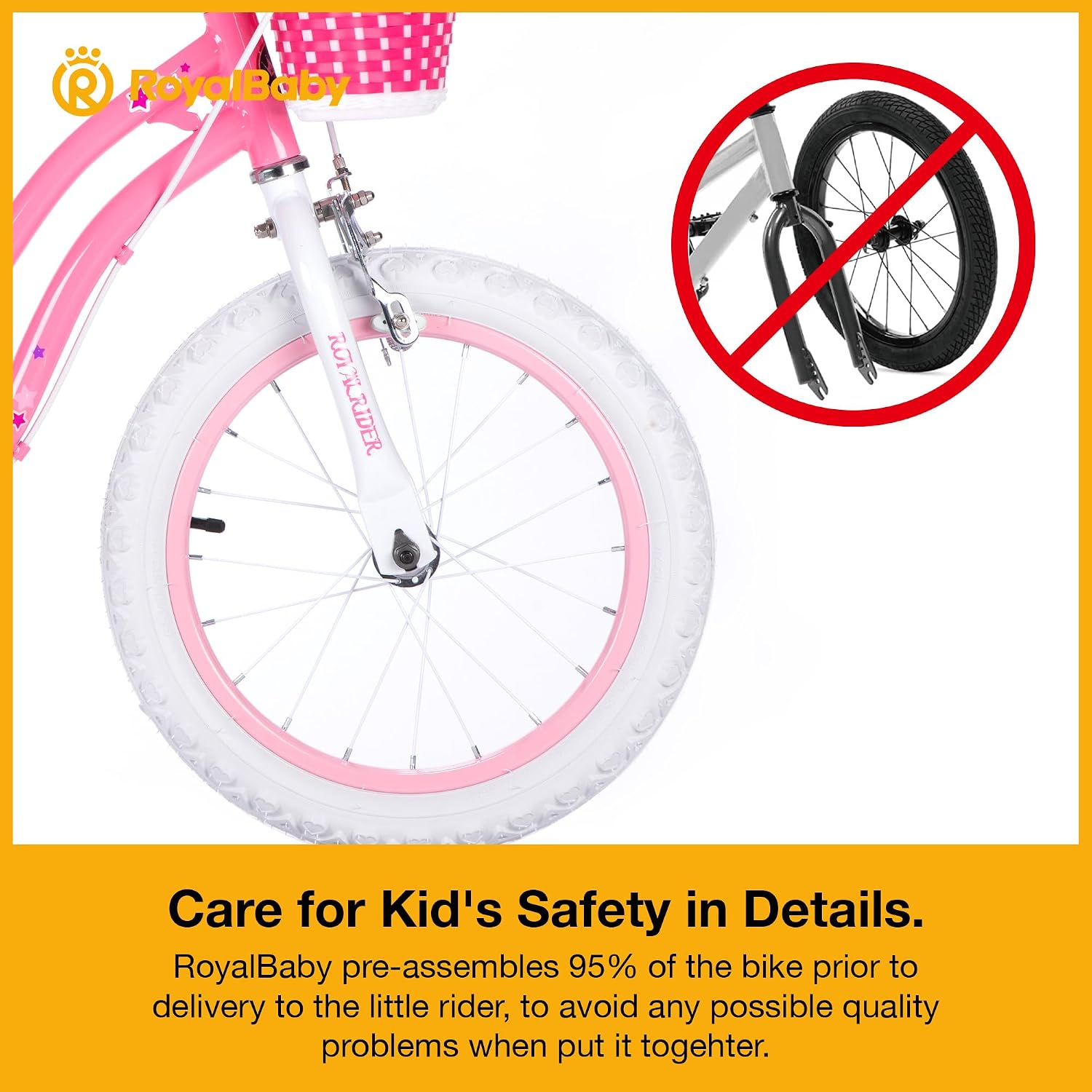 RoyalBaby Girls Bike with Training Wheels, Stargirl Kids Bicycle 12 Inch Toddlers to Big Kids 3-4 Years, Coral Red