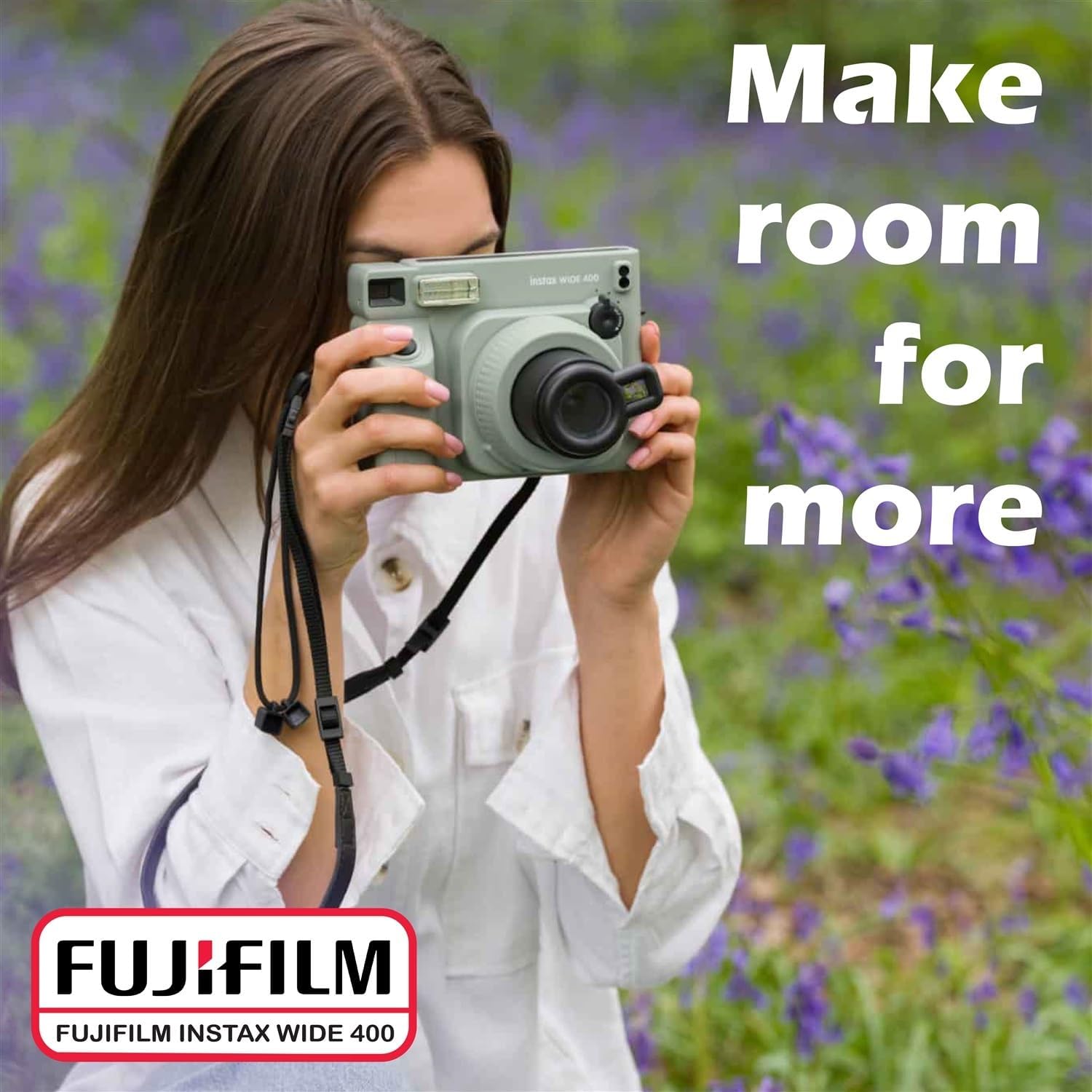 Fujifilm Instax Wide 400 Instant Film Camera (Sage Green) Bundle with Instax Wide Instant Film (40 Sheets), with Accessories Including Protective Carrying Case