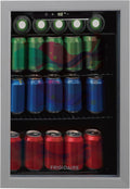 Frigidaire EFMIS9000AMZ, Beverage Fridge Refrigerator with Glass Door, Compact Mini Fridge with Digital Temperature Control Fits 88 Cans or 25 Bottles, 74L Capacity - 19.29'D x 25'W x 17.51'H, Silver