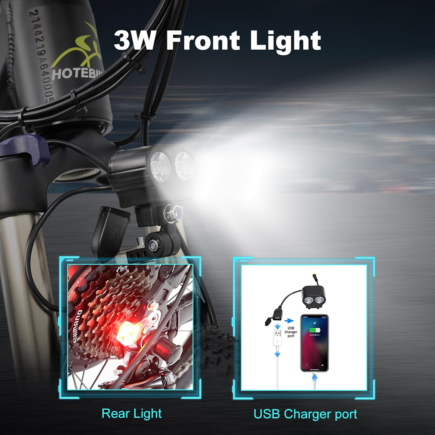HOTEBIKE Electric Bike for Adult 750W Electric Mountain Bike 48V 13AH Removable Battery Ebike with Suspension Fork Aluminium Frame, Professional 21-Speed Gears