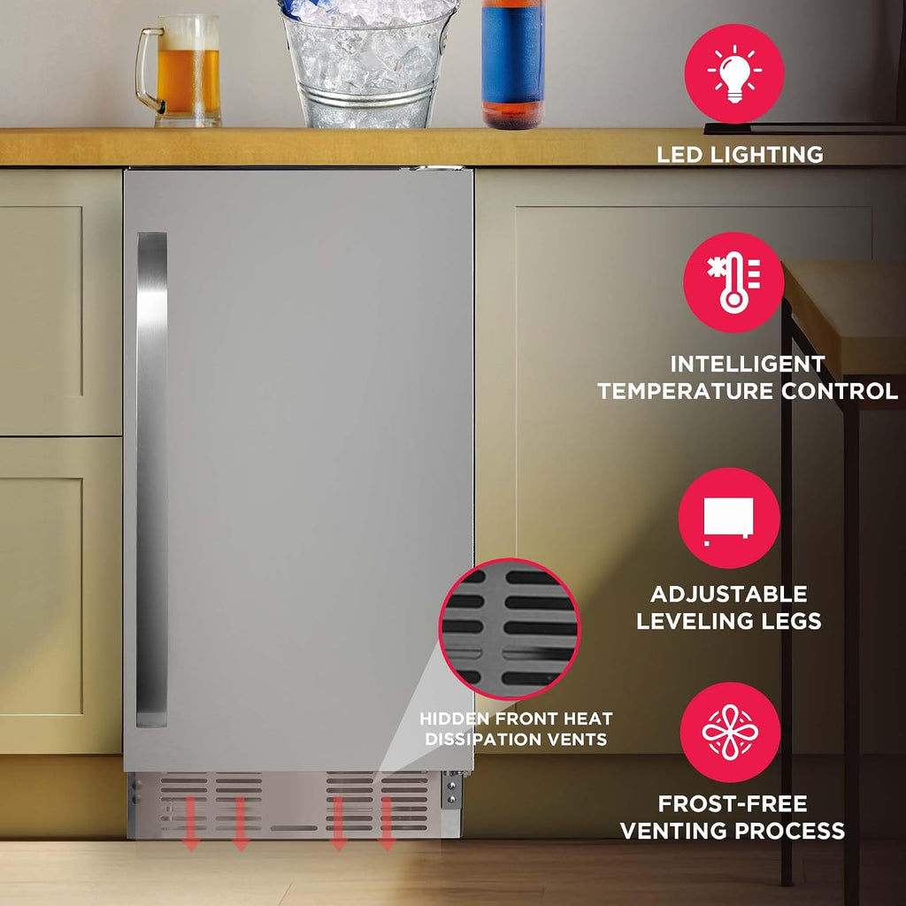 Frigidaire 3 Cu Ft Capacity built in fridge, under counter, frost free, Stainless Steel