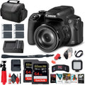 Canon PowerShot SX70 HS Digital Camera (3071C001) + 2 x 64GB Card + Corel Photo Software + 3 x LPE12 Battery + Charger + Card Reader + LED Light + HDMI Cable + Deluxe Soft Bag + More