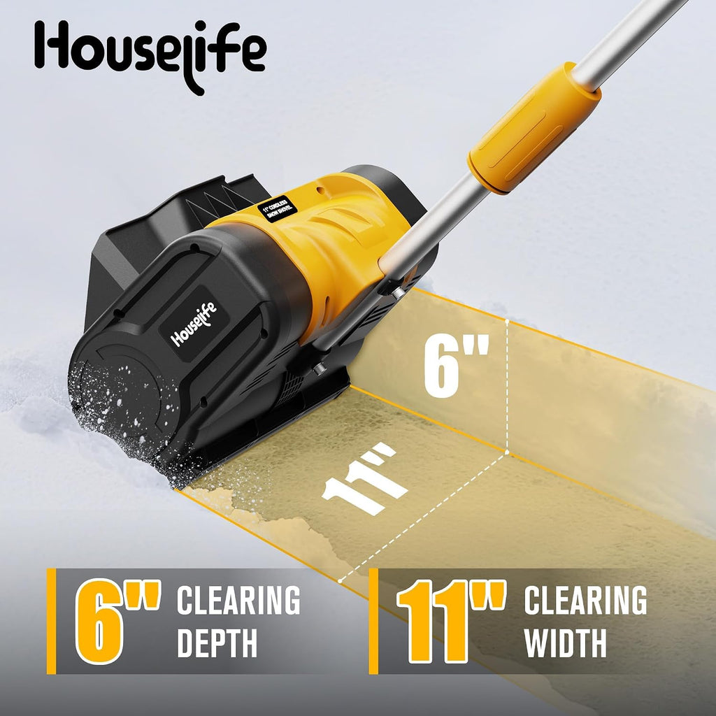 Cordless Snow Shovel Compatible with DeWalt 20V MAX Battery (Tool Only), 11' Lightweight Electric Snow Blower with 20FT Max Throw & Adjustable Handle, Snow Thrower for Driveway, Deck, Patio & Steps