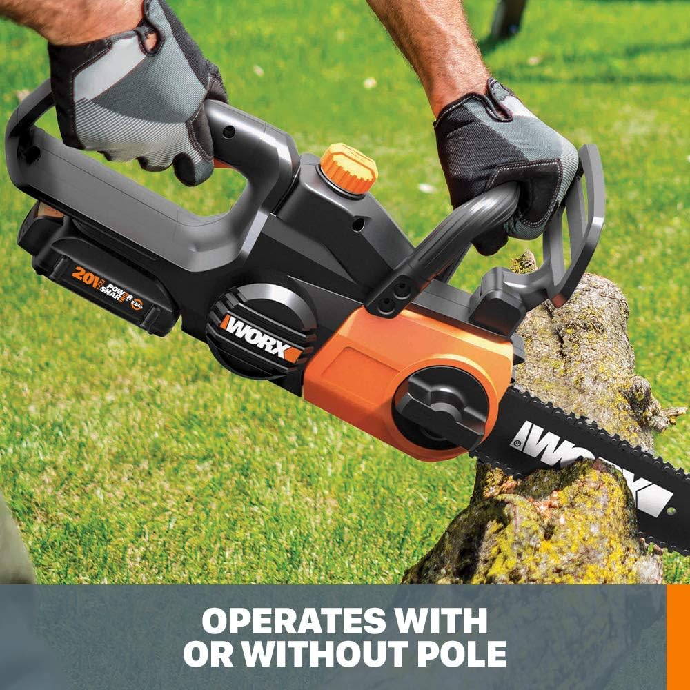 Worx WG323 20V Power Share 10' Cordless Pole/Chain Saw with Auto-Tension (Battery & Charger Included)