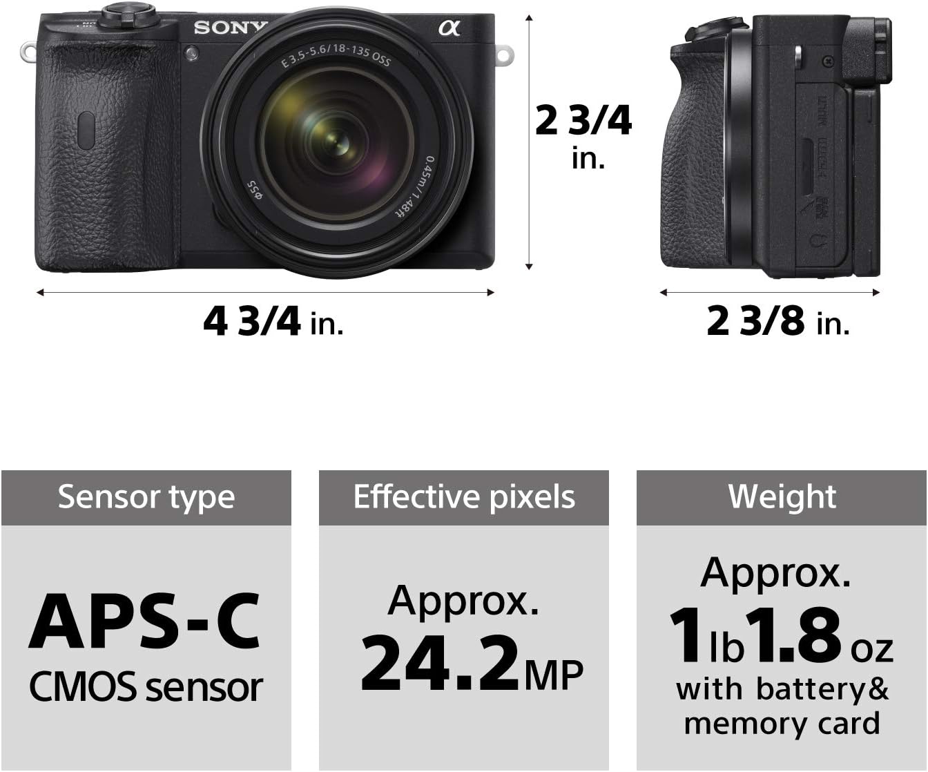Sony ILCE6600/B Alpha A6600 Mirrorless Camera, Black