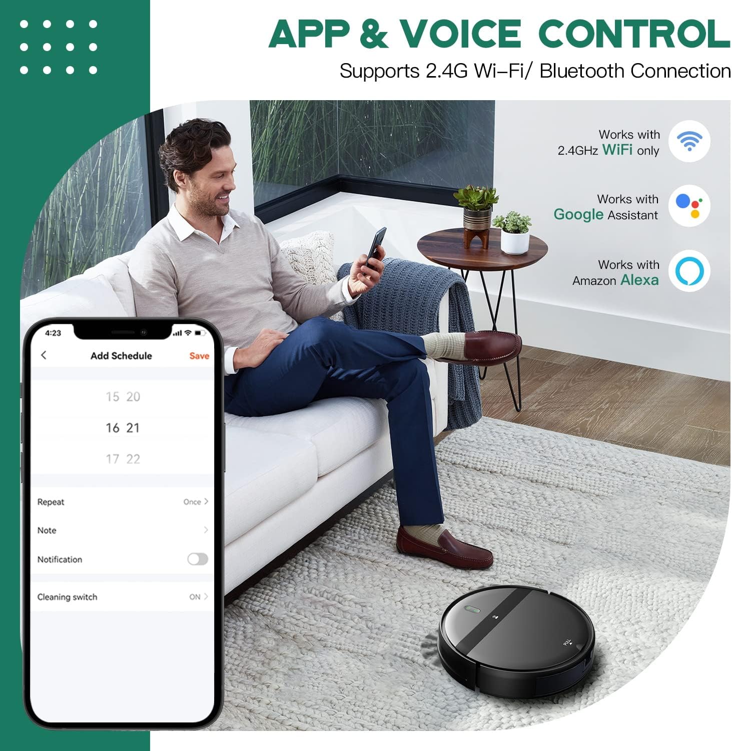 Kilgone Robot Vacuum and Mop Combo with Smart 3D Avoidance | 2 in 1 Mopping Robotic Vacuum Cleans Hard Floors & Carpets | Powerful Suction & Tangle-Free for Pet Hair | App/Wi-Fi/Alexa, Self-Charging