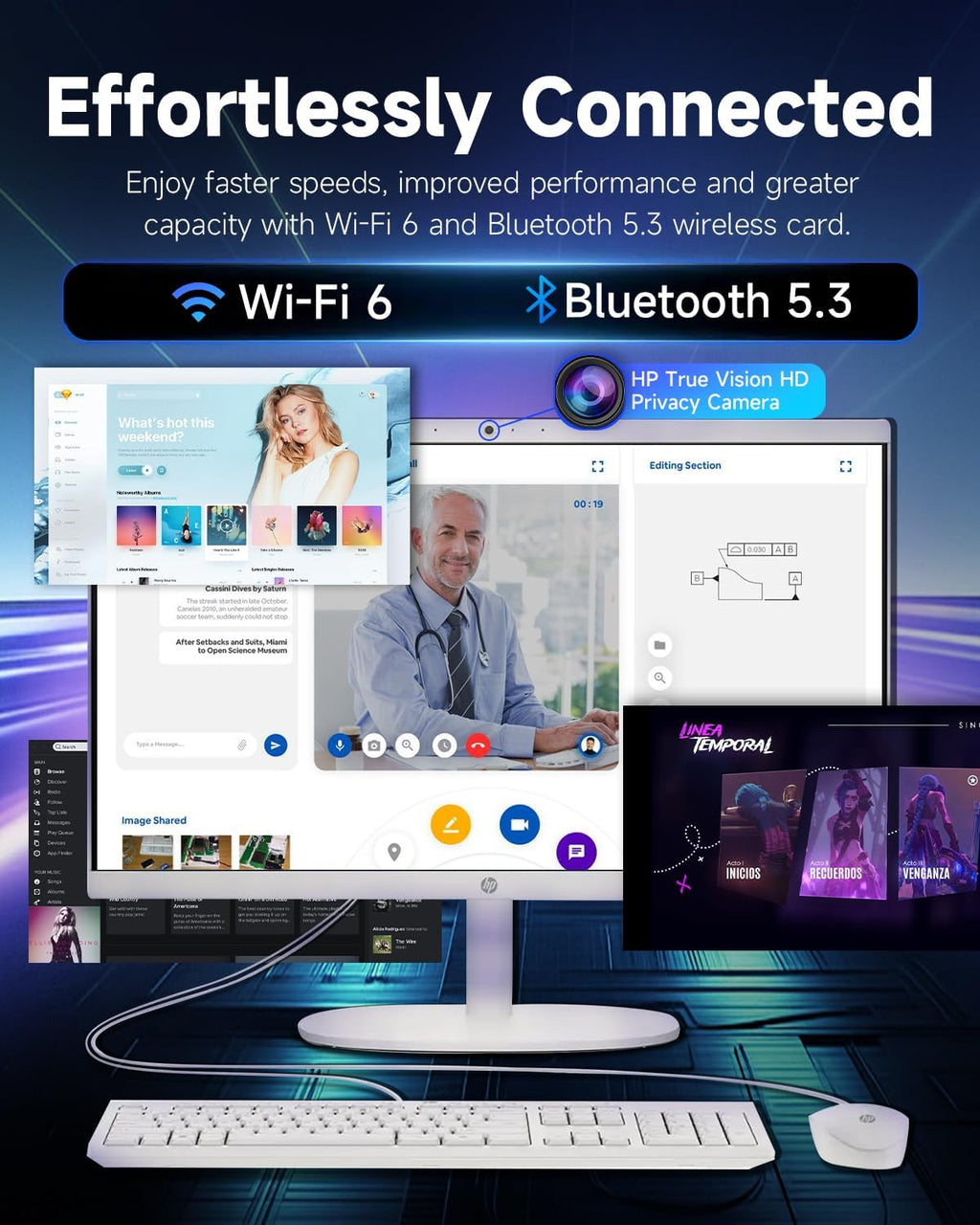 HP 21.5' All-in-One Desktop Computer - FHD Anti-Glare Display, Intel Celeron J4025 Processor, Windows 11 Pro, Wi-Fi 6 (32GB RAM, 1TB SSD)