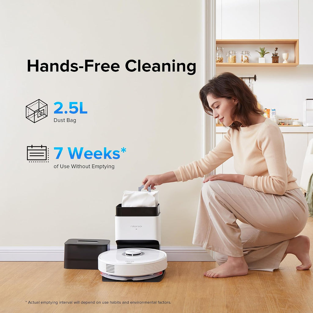 roborock Q7 Max+ Robot Vacuum and Mop, Self-Emptying up to 7 Weeks, 4200Pa Suction, 30-Level Adjustable Water Flow, PreciSense LiDAR Navigation, No-Mop & No-Go Zones, APP & Voice Control