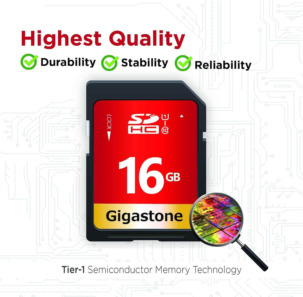 GIGASTONE 16GB SD Card 100-Pack UHS-I U1 Class 10 SDHC Memory Card High Speed Full HD Video Compatible with Canon Digital Camera, SPYPOINT TACTACAM Trail