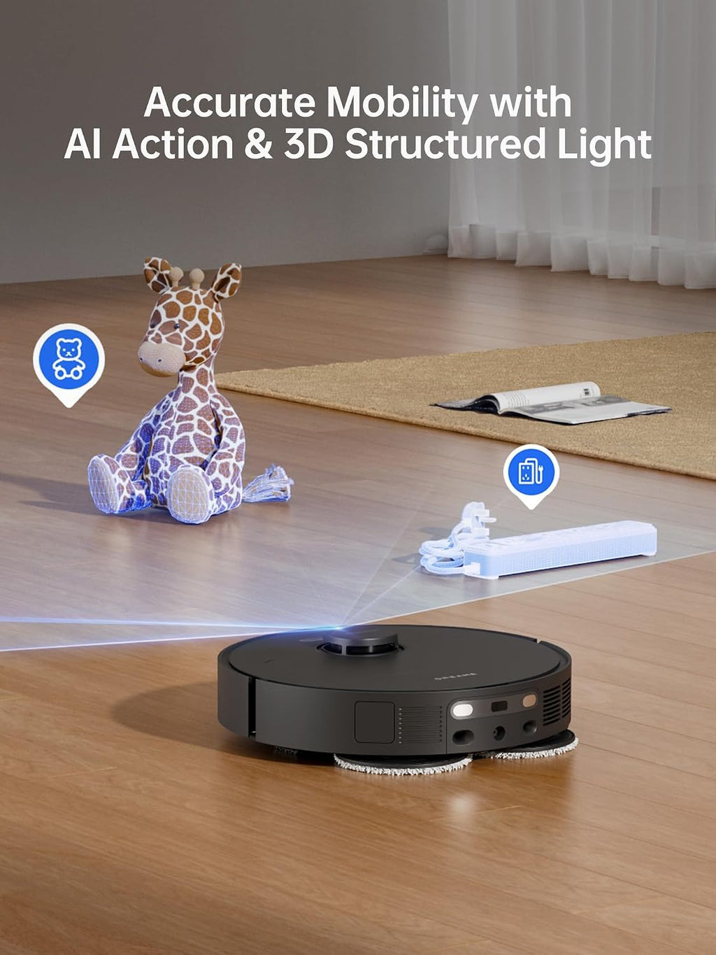 DREAME X30 Ultra Robot Vacuum and Mop Combo, 8300Pa Suction, Mop Extend and Mop Self Cleaning with 140°F Water, Removable & Liftable Mop, Self Refilling, Mop Self Drying, Smart Carpet Cleaning