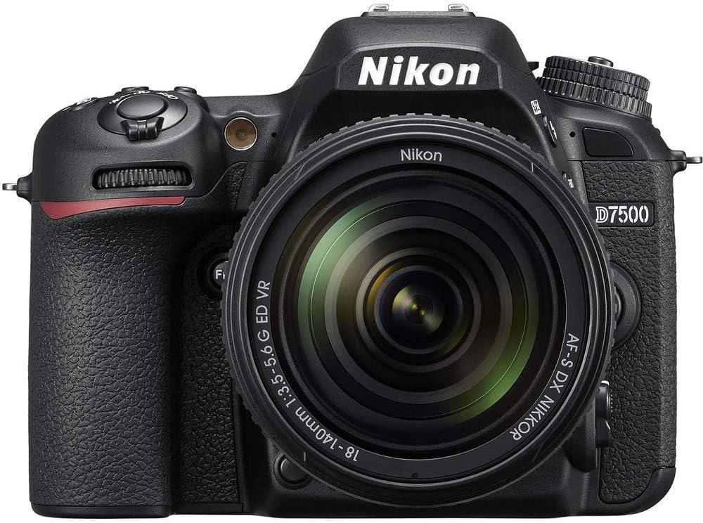 Nikon D7500 DSLR Camera with 18-140mm Lens (1582) + 64GB Memory Card + Case + Corel Photo Software + 2 x EN-EL 15 Battery + Card Reader + LED Light + Filter Kit + Wide Angle Lens + More