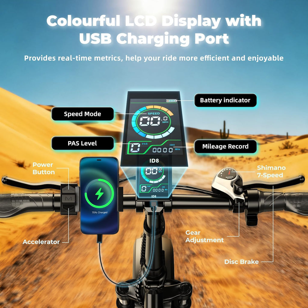 Foldable Electric Bike for Adults, 48V 20Ah Removable Lithium Battery up to 80Miles, 20' Fat Tire 1000W Peak Motor Dirt Ebike Adult Electric Bicycle for Commute Beach Mountain E Bike