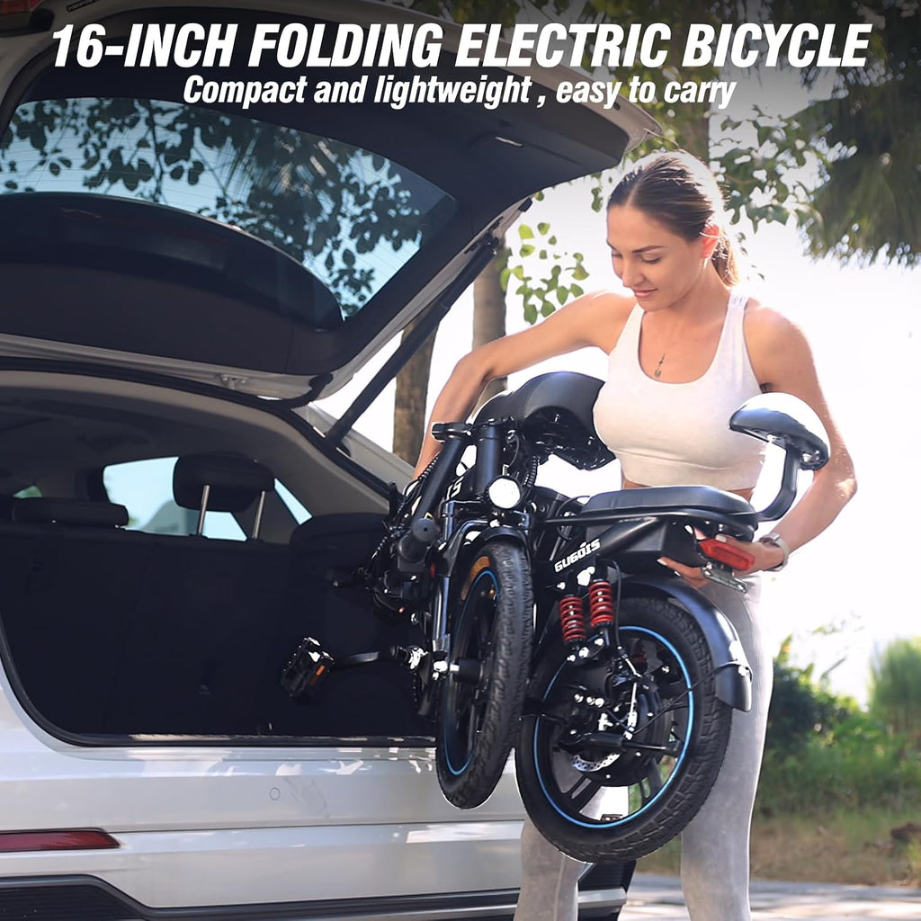 GugoIs 2 Seater Electric Bike for Adults, 750/1000W & 28/30 MPH E-Bike with 748.8/960 Wh Removable Battery, 16/20' Commuter Ebikes, 25-60 Miles, Full Suspension Adults Electric Bicycles