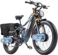 DAMSON Electric Bike for Adults Dual Motor AWD 5000W/3000W/1500W Peak 40MPH/30MPH Dirt Ebike, 52V/48V Max-Output Up to 65/80/120/160 Miles Long Range, 26' Full Suspension Fat Tire Mountains Bicycle