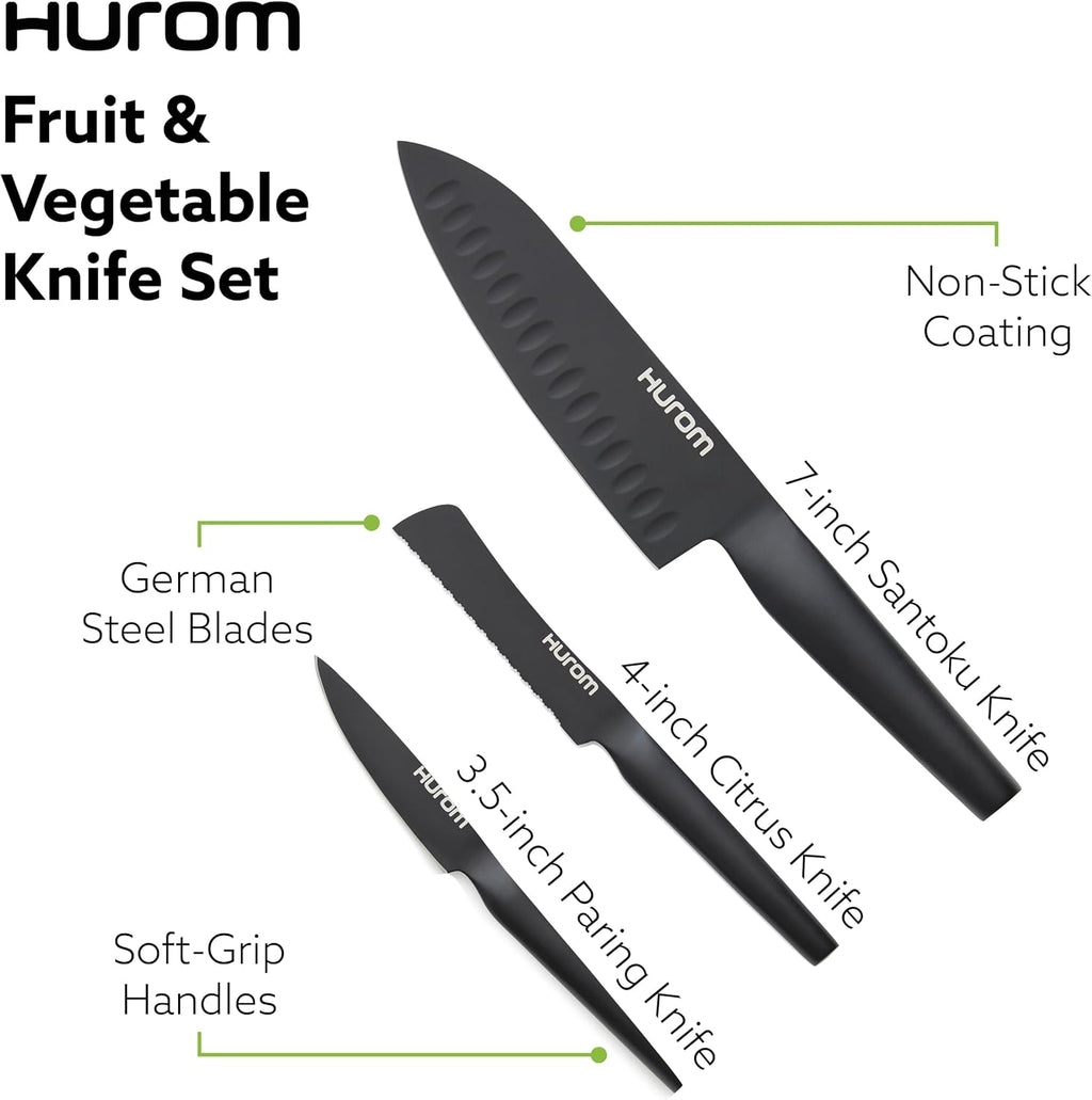 Hurom Black H400 Award Winning Cold Press Juicer Machine with German Steel Knife Set, Strainer & Hands Free with Self-Feeding Hopper, Corrosion-Resistant Blades, Easy Assembly (550ml/ 18.6oz)