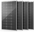 HQST Bifacial 400 Watt 12V Solar Panel, 9BB Monocrystalline Solar Panel with 25% High Efficiency Module PV Power for Battery Charging Boat, Caravan and Other Off Grid Applications,4 Pack