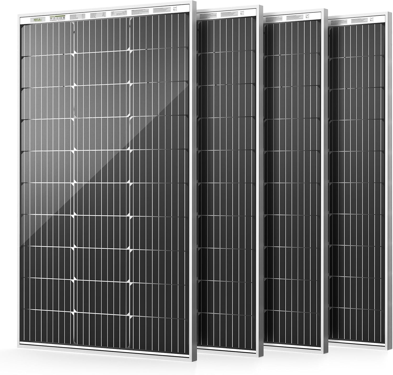 HQST Bifacial 400 Watt 12V Solar Panel, 9BB Monocrystalline Solar Panel with 25% High Efficiency Module PV Power for Battery Charging Boat, Caravan and Other Off Grid Applications,4 Pack