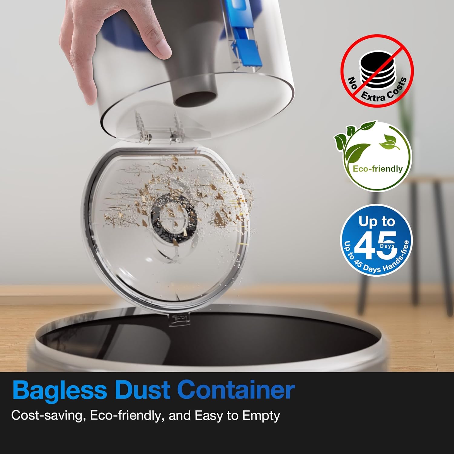 ECOVACS DEEBOT N20e Plus Robot Vacuum and Mop, 10000Pa Suction, Self-Emptying Bagless Base, Tangle-Free for Pet Hair, Smart Mapping, 300 Min Runtime, Alexa, Hardwood/Carpet/Tile