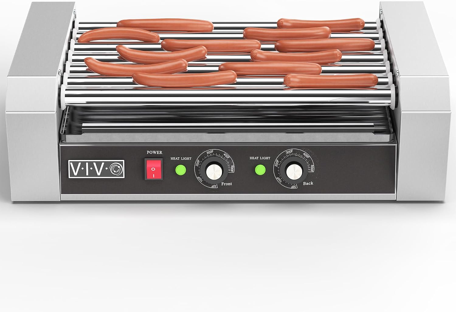 VIVO Electric 18 Hot Dog 7 Roller Grill Warmer, Stainless Steel, Commercial and Household 900W Machine, HOTDG-V007