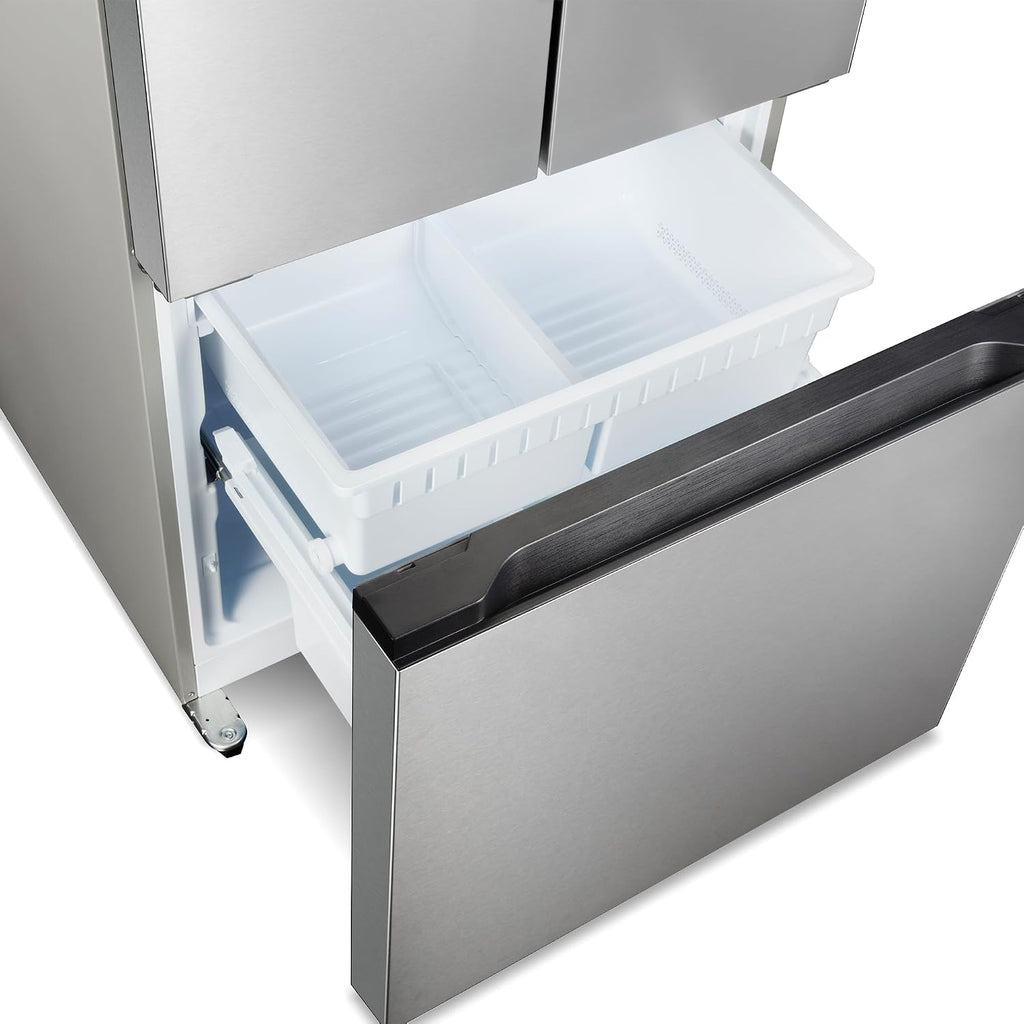 COSMO COS-RFFV183RS 30 in. Vista Collection 17.5 cu. ft. Counter Depth 3-Door French Door Refrigerator, Freezer Drawer, Stainless Steel