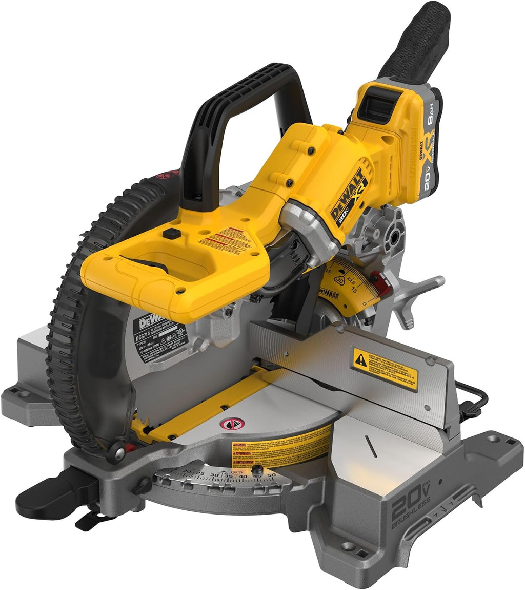 DEWALT 20V MAX XR 10 in. Double Bevel Fixed Miter Saw Kit (DCS714WW1)