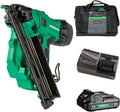 Metabo HPT 18V MultiVolt Brushless Pro 15-GA Angled Finish Nailer Kit, 15 Gauge Finish Nailer, Power Tool with 2.0Ah Lithium Ion Battery, 1-1/4' to 2-1/2' Nails, Powerful Brushless Motor, NT1865DAA