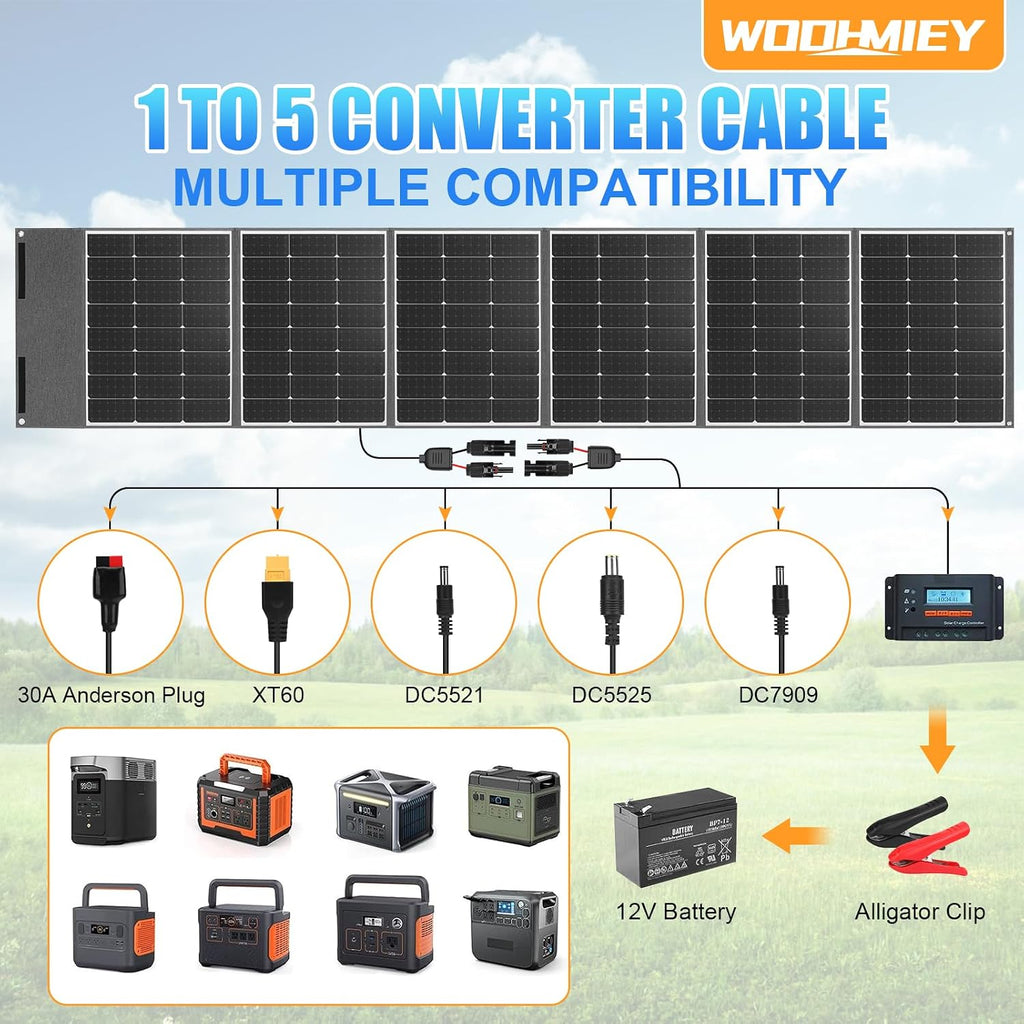 Portable Foldable Solar Panel Kit,Rainproof Solar Panel Monocrystalline Silicon, Solar Panel Charger with Stand & Controller, Controller for Camping, Charing Panel, Hiking (400W)