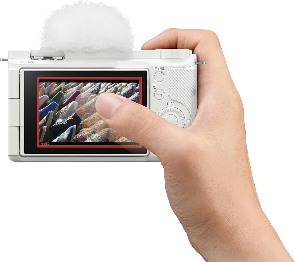 Sony Alpha ZVE10 II - APS-C Interchangeable Lens Mirrorless Content Creators' Camera - White - with Lens