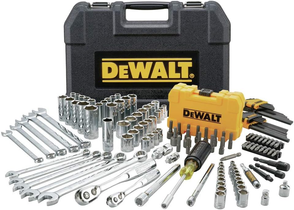 DEWALT Mechanics Tools Kit and Socket Set, 142-Piece, 1/4 & 3/8' Drive, MM/SAE (DWMT73802)