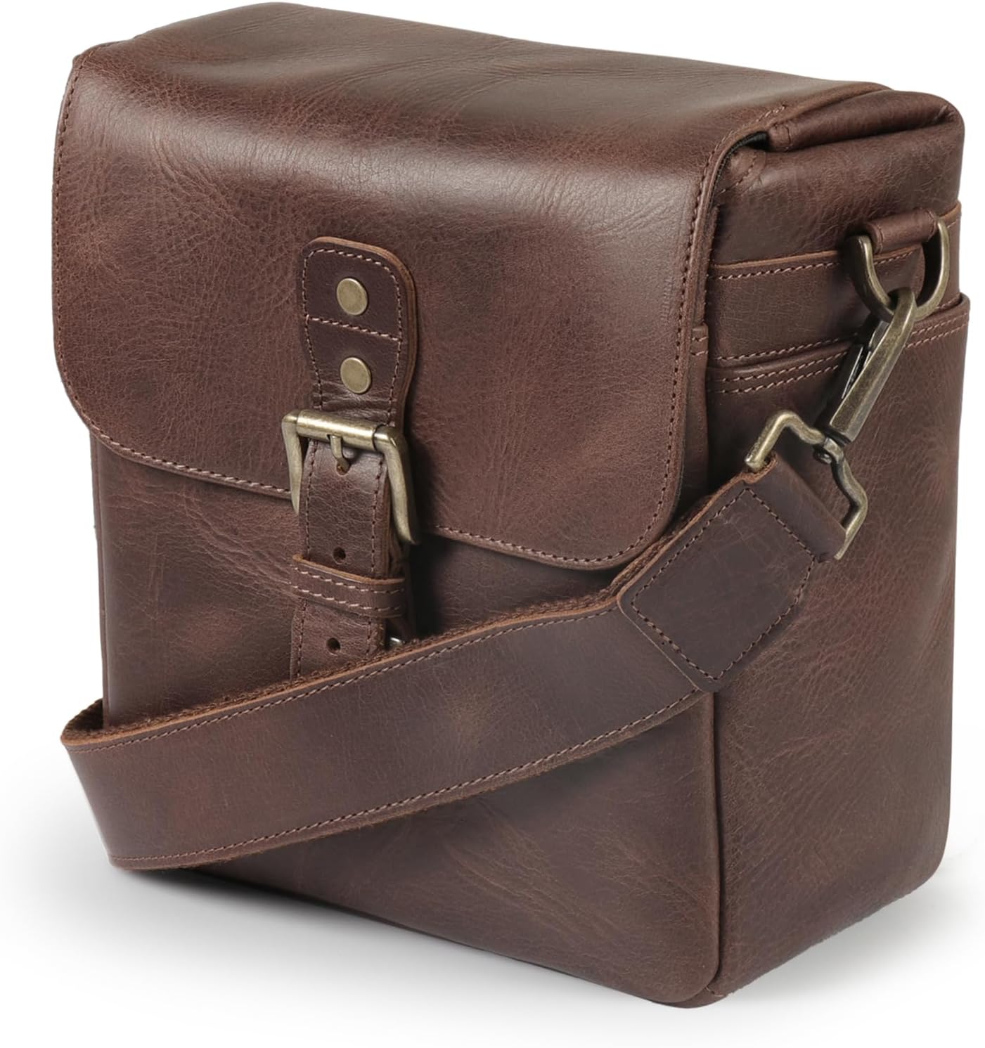 MegaGear Genuine Leather Camera Messenger Bag Mirrorless Portable electronic device cover