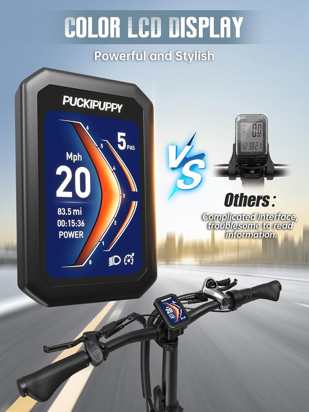 PUCKIPUPPY Electric Tricycle for Adult with 960W Peak Motor, 60 Miles Range Pickup Class Trike, 500 Lbs Load Electric Trike with Rear Differential and 20' Fat Tires, 48V 17.4AH Cell Battery, Husky