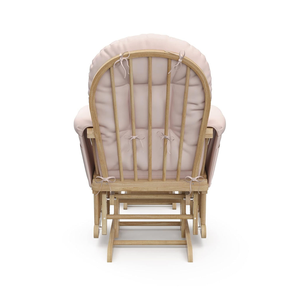 Storkcraft Premium Hoop Glider & Ottoman (Natural/Pink) — GREENGUARD Gold Certified Nursery Glider, Solid Wood Craftsmanship, Smooth-Gliding Nursery Chair and Ottoman, Award-Winning