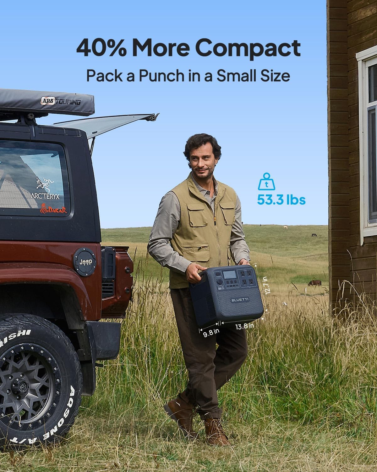 BLUETTI Elite 200 V2 Portable Power Station & Charger 2 (Ships Separately), 2073.6Wh LFP Backup, 4 AC Outlets (3900W Peak), 2.4 H Full Charge via Car, Perfect for Camping, Off-grid, and Power Outages