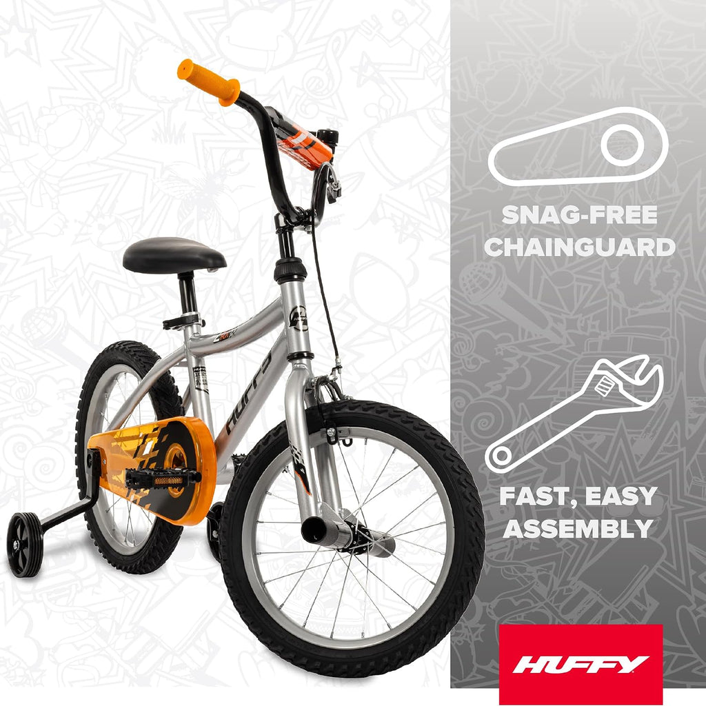 Huffy Kids 12/16 Inch Bikes, Multiple Color Options Available, Ideal for Ages 3+ Years Old, EZ Build Assembly, Removable Training Wheels, Chain Guard for Safety, Fun and Playful Designs