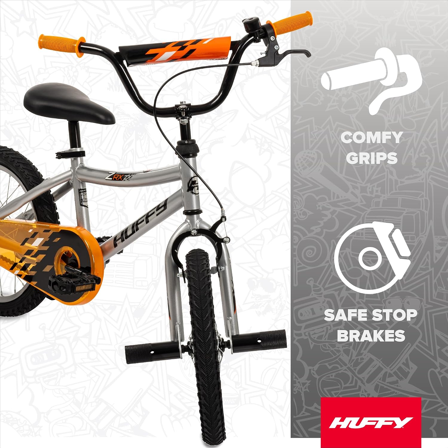 Huffy Kids 12/16 Inch Bikes, Multiple Color Options Available, Ideal for Ages 3+ Years Old, EZ Build Assembly, Removable Training Wheels, Chain Guard for Safety, Fun and Playful Designs