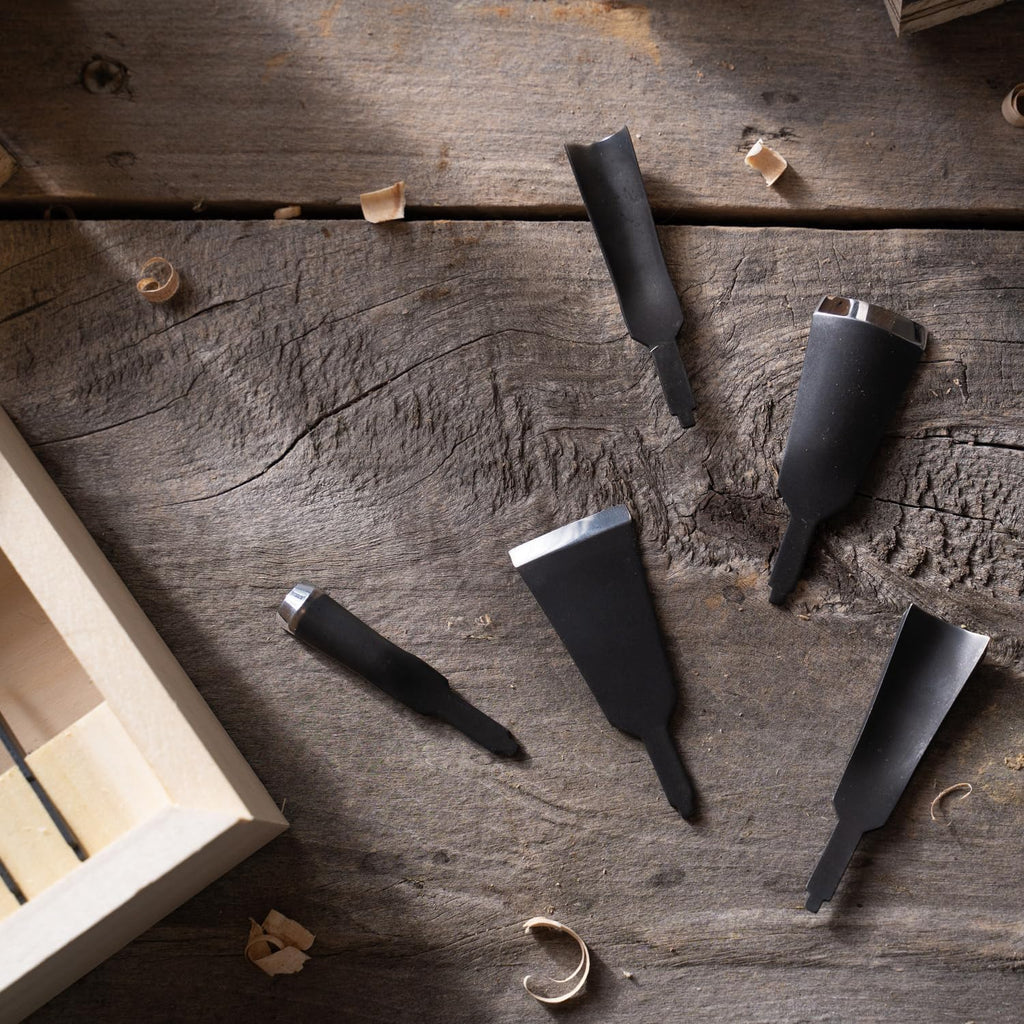 Flexcut Carving Tools | Power Gouge Set of 14 | 1095 High Carbon Steel Blades | RG100 | Carving Kit Made in the U.S.A