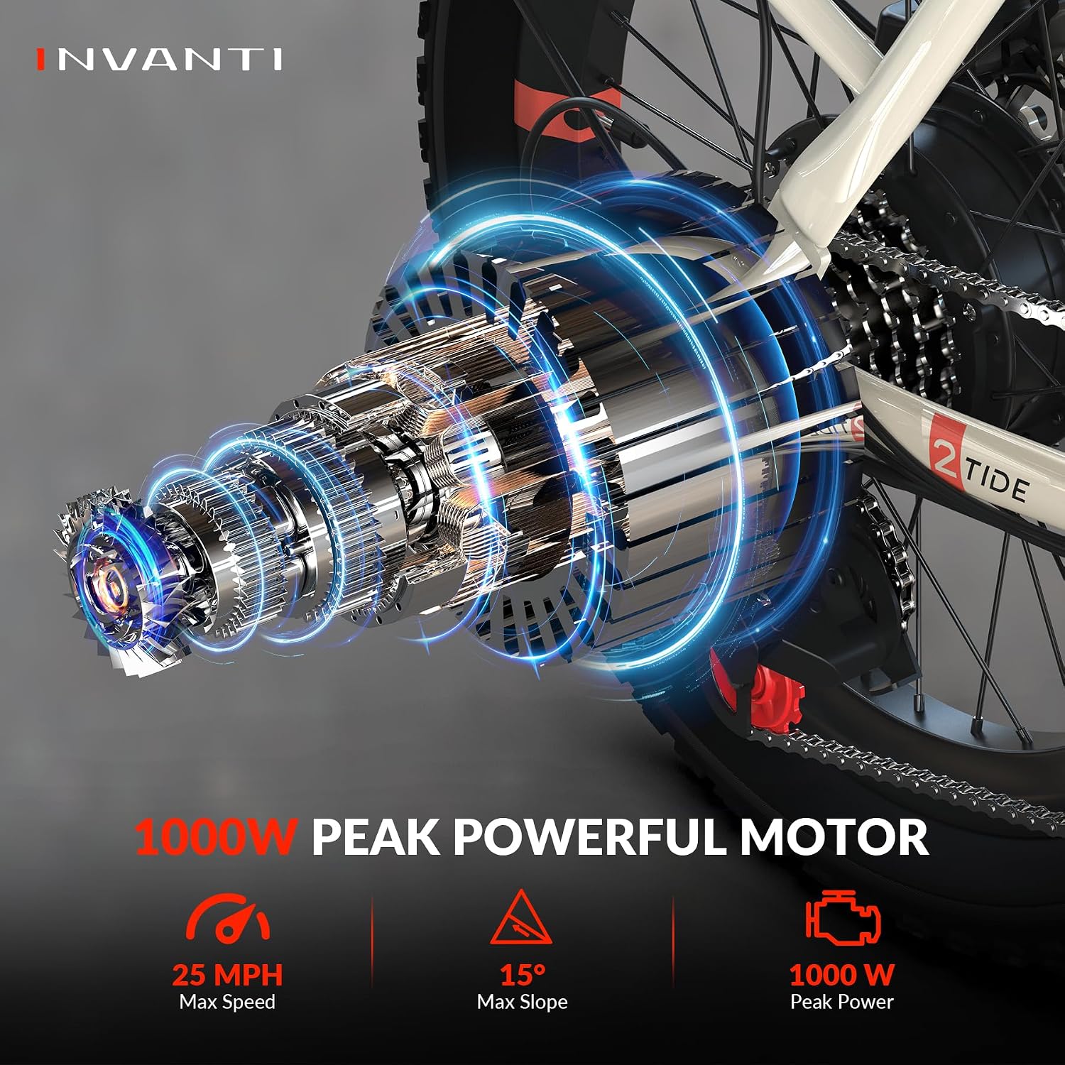 INVANTI Foldable Electric Bike, 1000W Peak Motor Ebikes for Adults, 25MPH Top Speed 45Miles, 20' Step-Thru Fat Tire E-bike for All Terrains with Rear Rack, 7-Speed & Front Suspension Commuting Bicycle