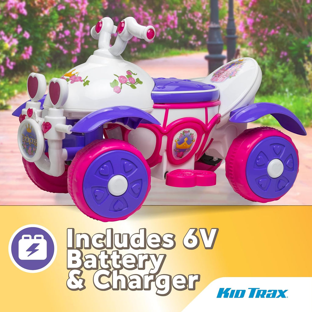 Kid Trax Royal Princess 6V Toddlers, Kids Ride On Toys - Toddler Girl Toys, Outdoor and Indoor, Electric Car for Kids to Drive, Easy Assembly, Gift for Toddlers, Max Weight of 44lbs, 18-30 Months Old