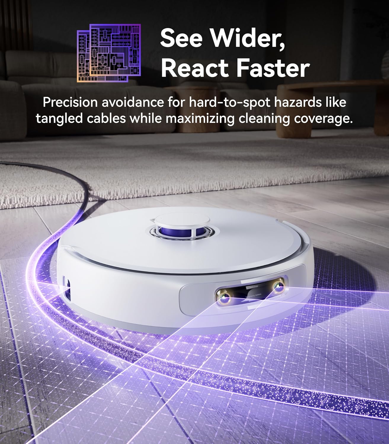 NARWAL Freo Z Ultra Robot Vacuum and Mop Combo, Dual RGB Cameras and Chips, AI Avoidance, 12000Pa Suction, Real-Time Decisions, Adaptive Hot-Water Self Wash & Self Emptying,Quiet, White (Renewed)