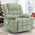 Korser Adult 360° Rotating Recliner with Massage and Heating Functions, Cup Holder and Manual Tilt Mechanism, Suitable for Living Room and Bedroom (Fabric, Turquoise)
