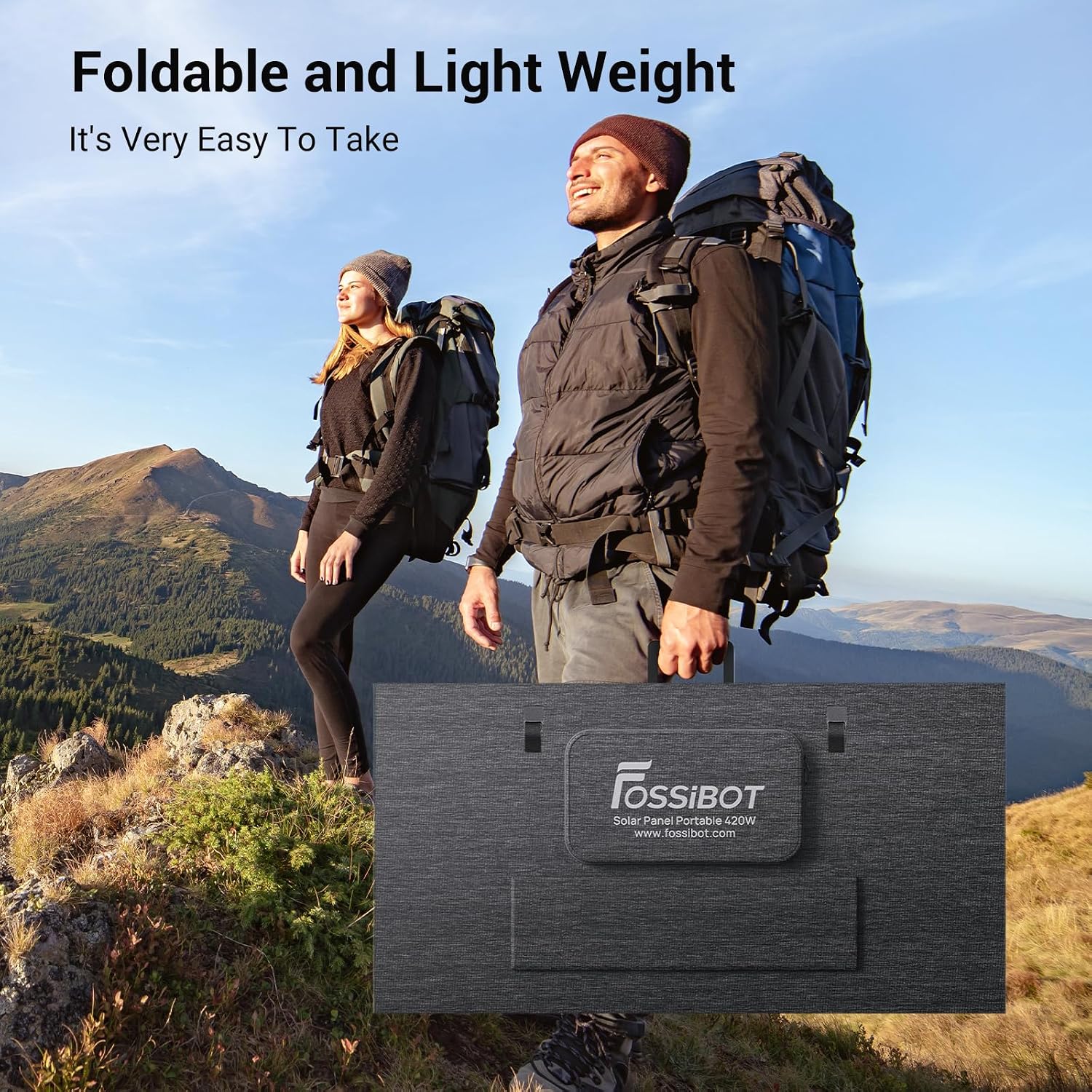 FOSSiBOT SP420W Portable Solar Panel, 420W High Power Solar Charger with 23.5% Efficiency, IP67 Waterproof Foldable Solar Panel, MC4 Connector for F2400/F3600 Power Station, RV, Van Life, Off-Grid